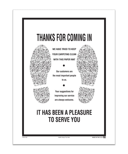 Floor Mat - Waffle Design - Black, Footprint - Box of 250