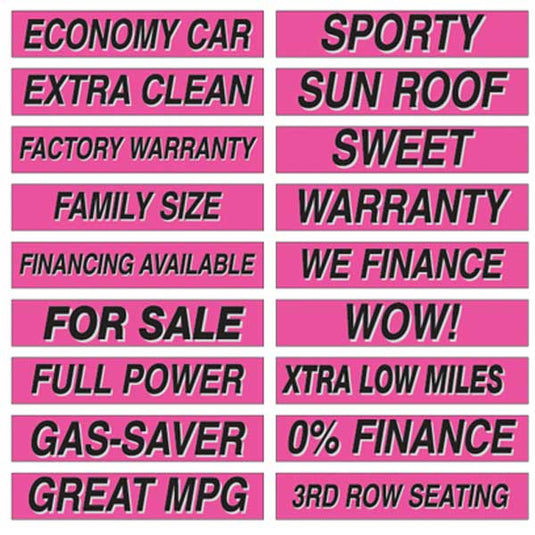 15 inch Hot Pink Adhesive Slogans