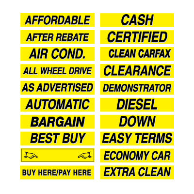 15 inch Black & Yellow Adhesive Sign