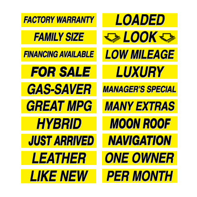 15 inch Black & Yellow Adhesive Sign