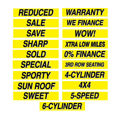 15 inch Black & Yellow Adhesive Sign