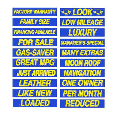 15 inch Blue & Yellow Adhesive Sign