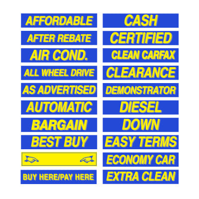 15 inch Blue & Yellow Adhesive Sign