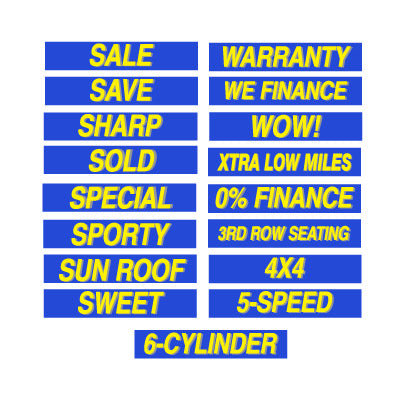 15 inch Blue & Yellow Adhesive Sign