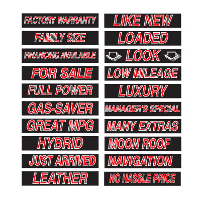 15 inch Red, Black & White Adhesive Sign