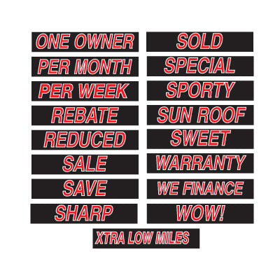 Load image into Gallery viewer, 15 inch Red, Black &amp; White Adhesive Sign
