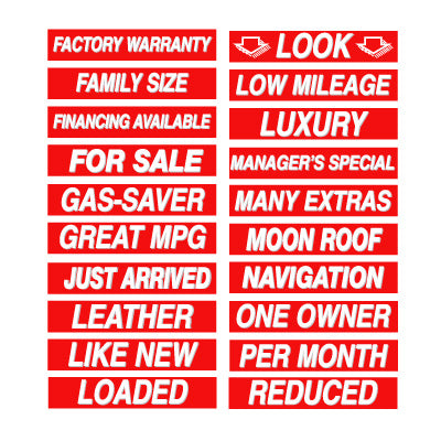 15 inch Red & White Adhesive Sign