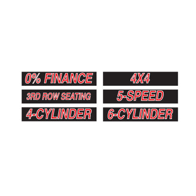 15 inch Red, Black & White Adhesive Sign