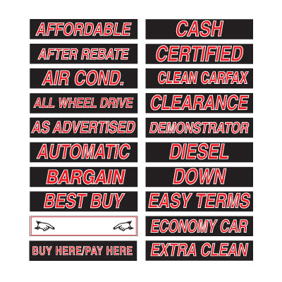15 inch Red, Black & White Adhesive Sign