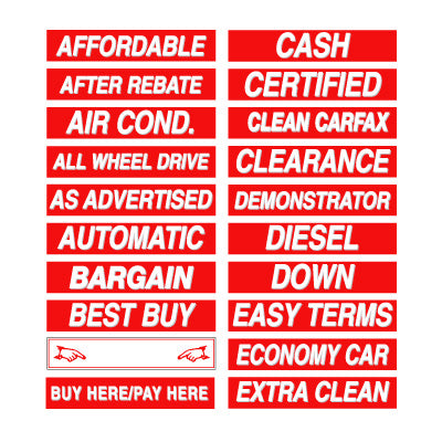 15 inch Red & White Adhesive Sign