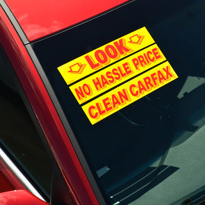 15 inch Red & Yellow Adhesive Sign