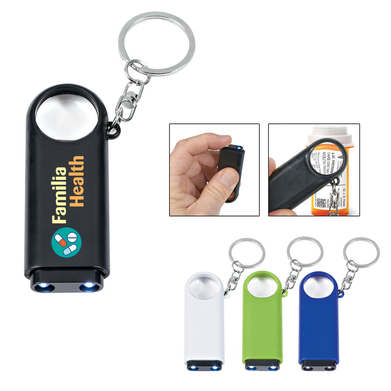 Load image into Gallery viewer, Magnifier And LED Light Key Chain
