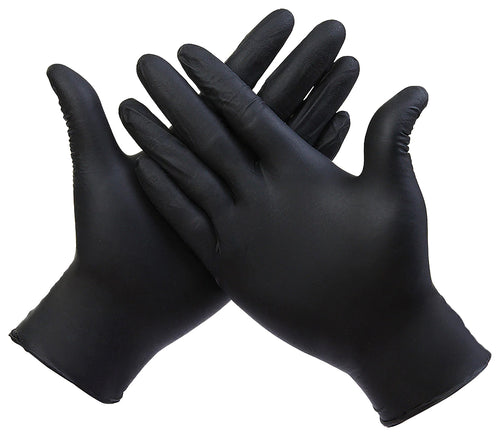 Black Nitrile Gloves - Large - Powder Free, Box of 100