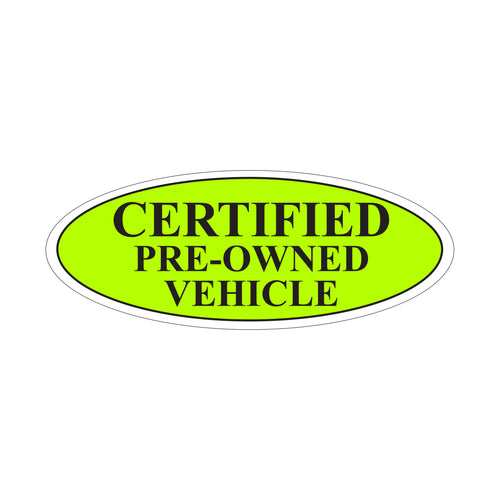 Certified Pre-Owned Oval Slogans - Neon Green