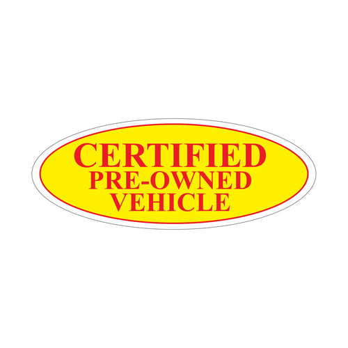 Certified Pre-Owned Oval Slogans - Red/Yellow