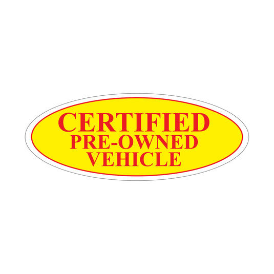 Certified Pre-Owned Oval Slogans - Red/Yellow