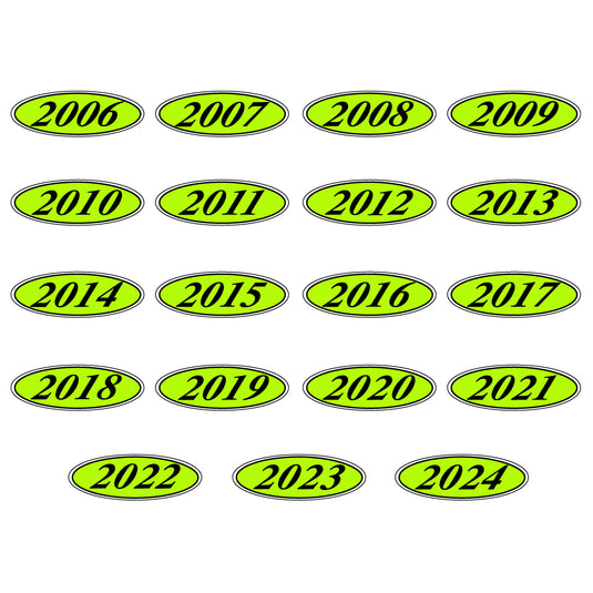 Neon Green & Black Oval Year Model