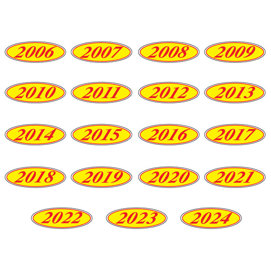 Red & Yellow Oval Year Model