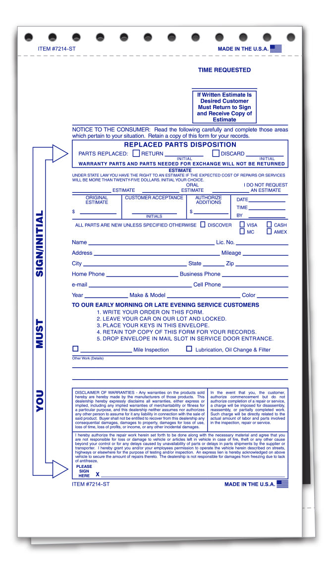 Load image into Gallery viewer, 2 Part After Hours Envelope State - NDE-2 PART - Qty. 100
