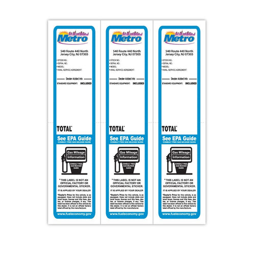 Custom Paper-Bak® Laser Forms - Pack of 50 ( 3 up - 2.75