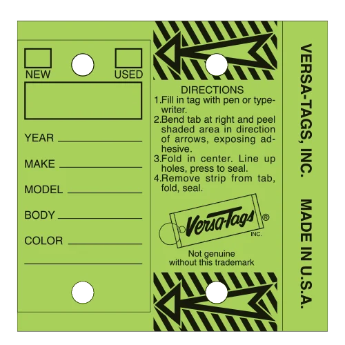 Genuine Versa-Tags® Key Tag with Rings (250)