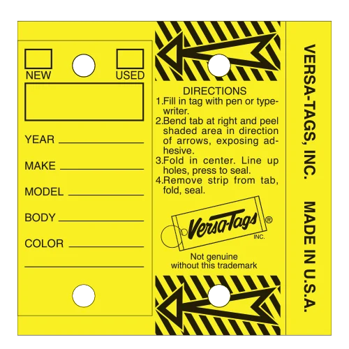 Genuine Versa-Tags® Key Tag with Rings (250)