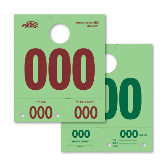 Colored Dispatch Numbers (000-999)