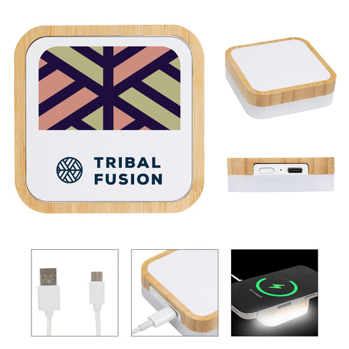 Bamboo Wireless Charger Night Light