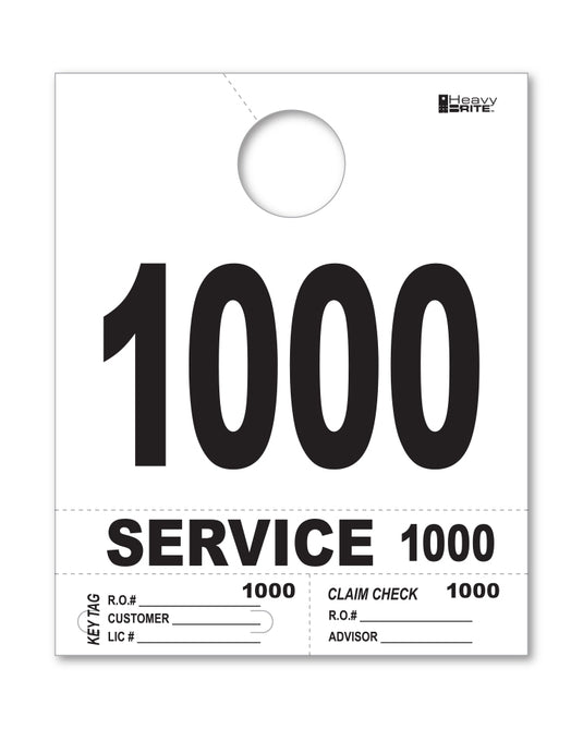 Heavy Brite 4 Part Service Dispatch Numbers ( White )