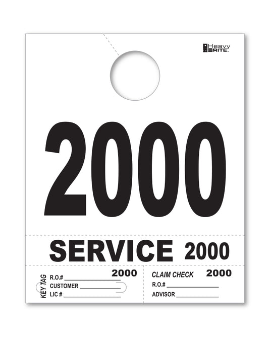 Heavy Brite 4 Part Service Dispatch Numbers ( White )