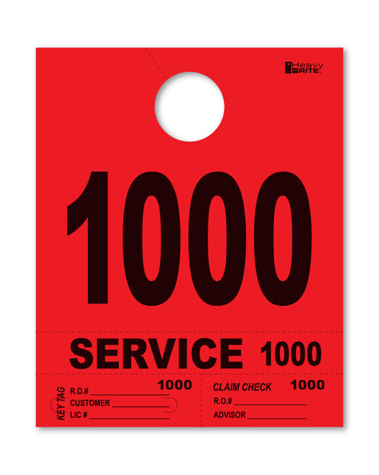 Heavy Brite 4 Part Service Dispatch Numbers ( Red )