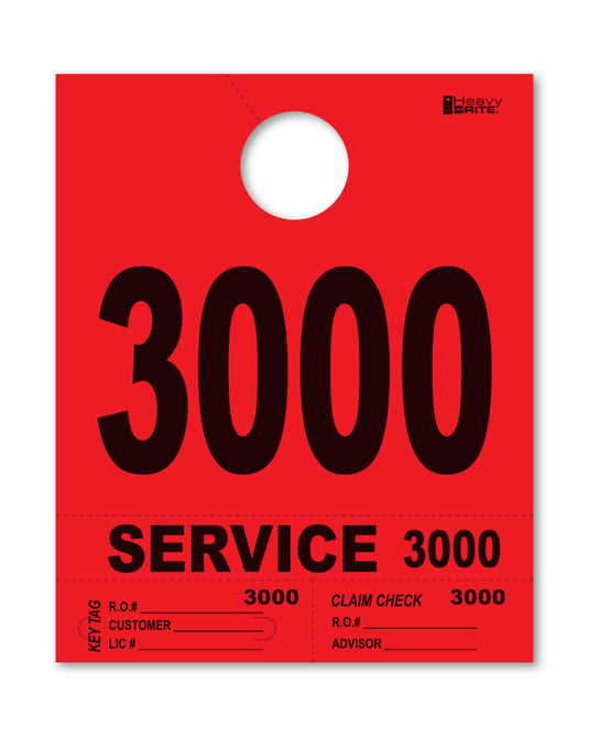 Heavy Brite 4 Part Service Dispatch Numbers ( Red )