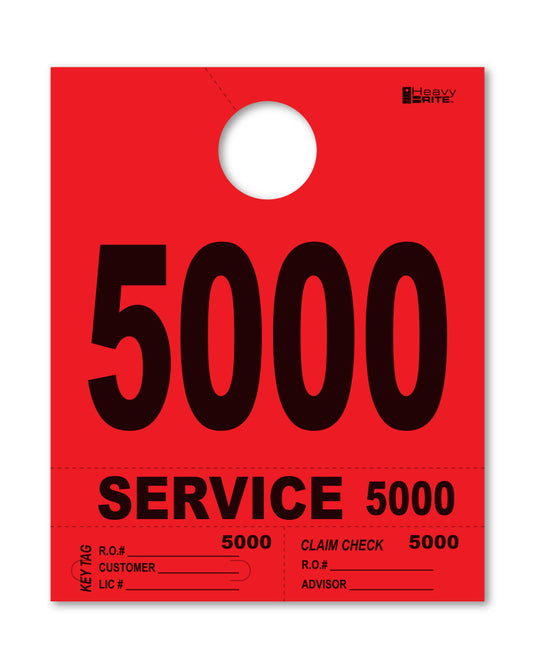 Heavy Brite 4 Part Service Dispatch Numbers ( Red )