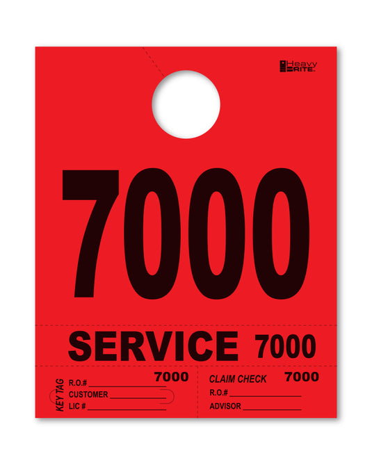 Heavy Brite 4 Part Service Dispatch Numbers ( Red )