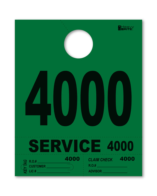 Heavy Brite 4 Part Service Dispatch Numbers ( Green )