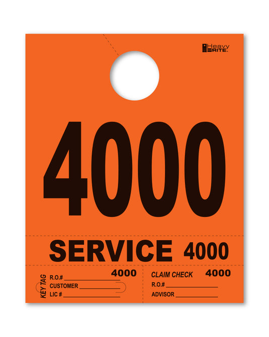Heavy Brite 4 Part Service Dispatch Numbers ( Orange )