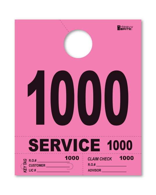 Heavy Brite 4 Part Service Dispatch Numbers ( Pink )