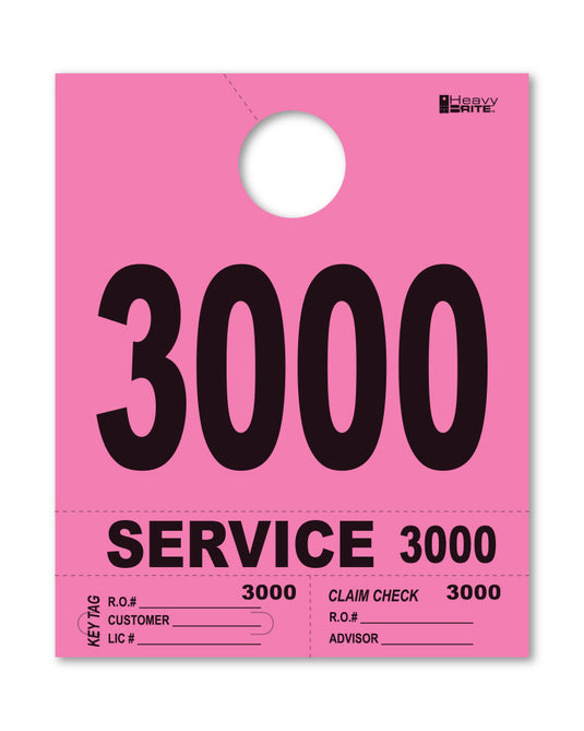 Heavy Brite 4 Part Service Dispatch Numbers ( Pink )