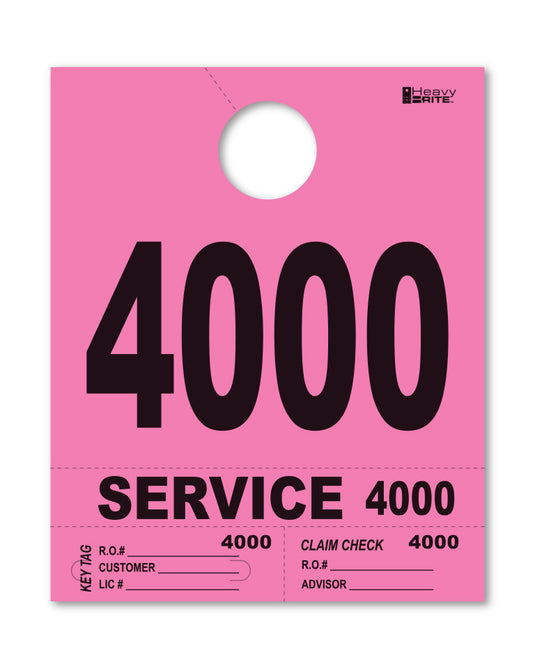 Heavy Brite 4 Part Service Dispatch Numbers ( Pink )