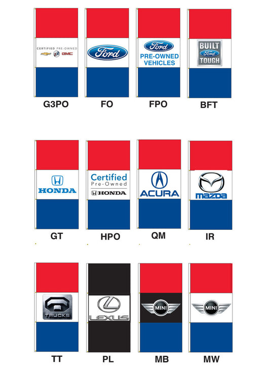 3.5ft x 7.5ft  Drape Flag with Sleeves- Horizontal Dealer Brands