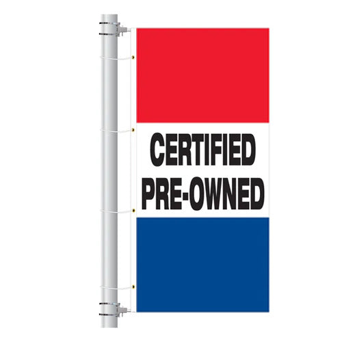 Load image into Gallery viewer, 3.5ft x 7.5ft  Drape Flag with Sleeves - Horizontal Slogan
