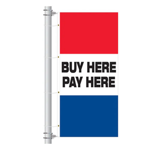 Load image into Gallery viewer, 3.5ft x 7.5ft  Drape Flag with Sleeves - Horizontal Slogan
