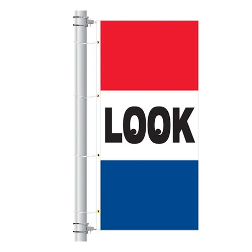 Load image into Gallery viewer, 3.5ft x 7.5ft  Drape Flag with Sleeves - Horizontal Slogan
