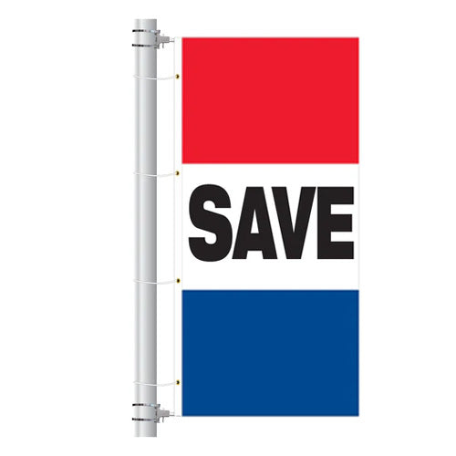 3.5ft x 7.5ft  Drape Flag with Sleeves - Horizontal Slogan