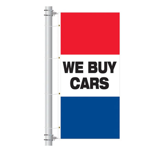 Load image into Gallery viewer, 3.5ft x 7.5ft  Drape Flag with Sleeves - Horizontal Slogan
