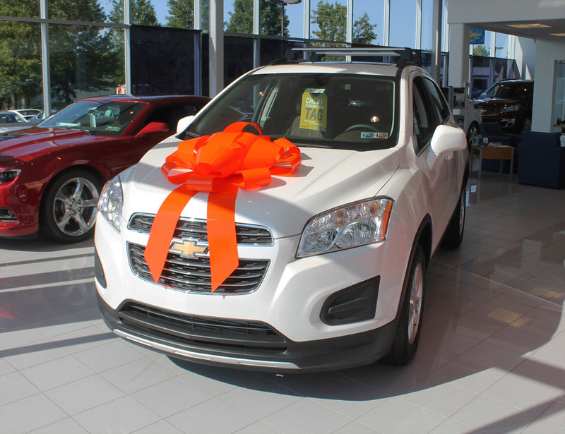 Load image into Gallery viewer, Large 30-inch orange car bow from My Store, decorative gift accessory for vehicle decoration and special occasions.
