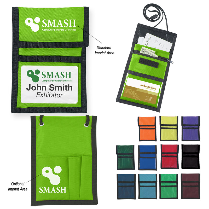 Load image into Gallery viewer, Nylon Neck Wallet Badge Holder
