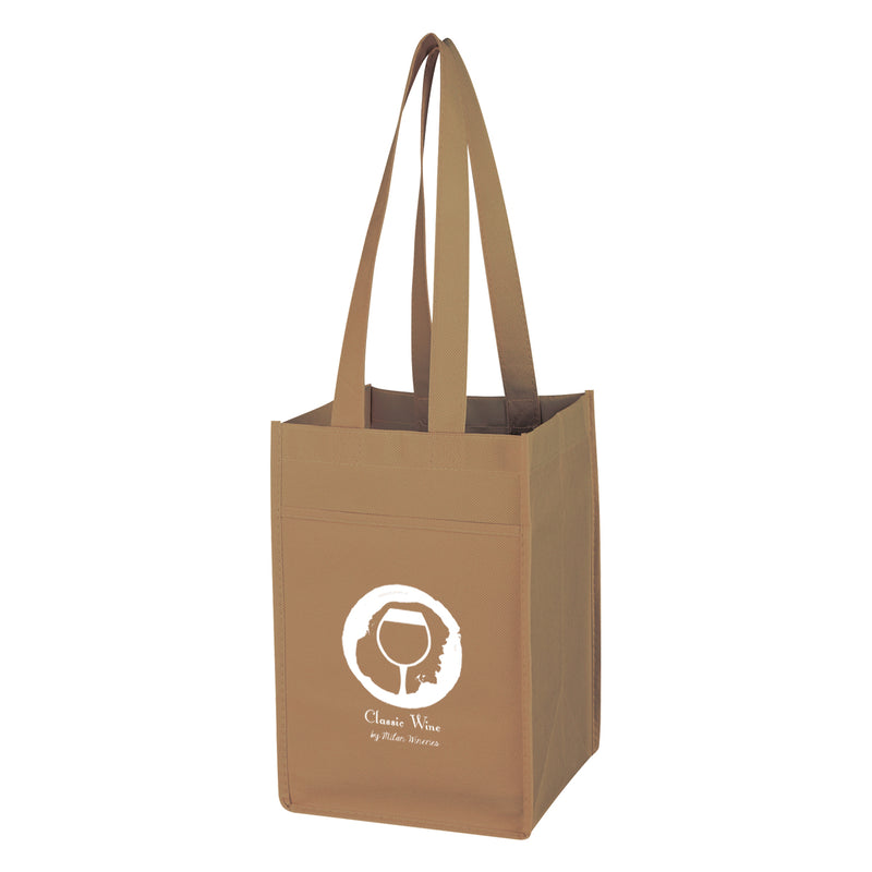 Load image into Gallery viewer, Non-Woven 4 Bottle Wine Tote Bag
