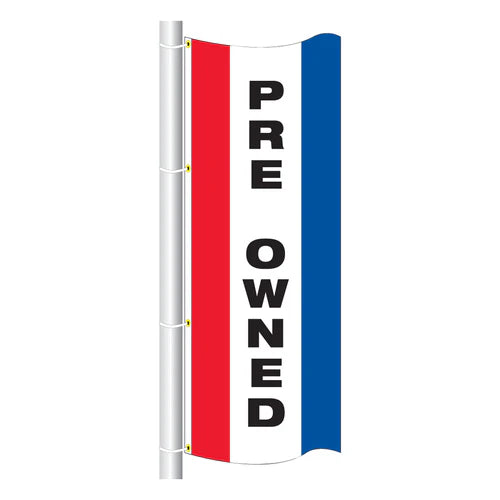 3ft x 8ft  Drape Flag Free Flying- Vertical Slogan