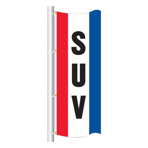 Load image into Gallery viewer, 3ft x 8ft  Drape Flag Free Flying- Vertical Slogan
